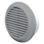 Grey round air vent cover with insect mesh for extractor fans, cooker hood outlets & ventilation systems