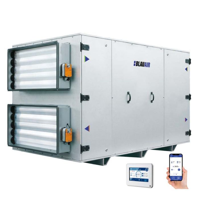 Blauair Horizontal Heat Recovery Air Handling Unit Commercial with Counterflow Core - Built-In Controls - Left Handed - CFH-2500-S25-L