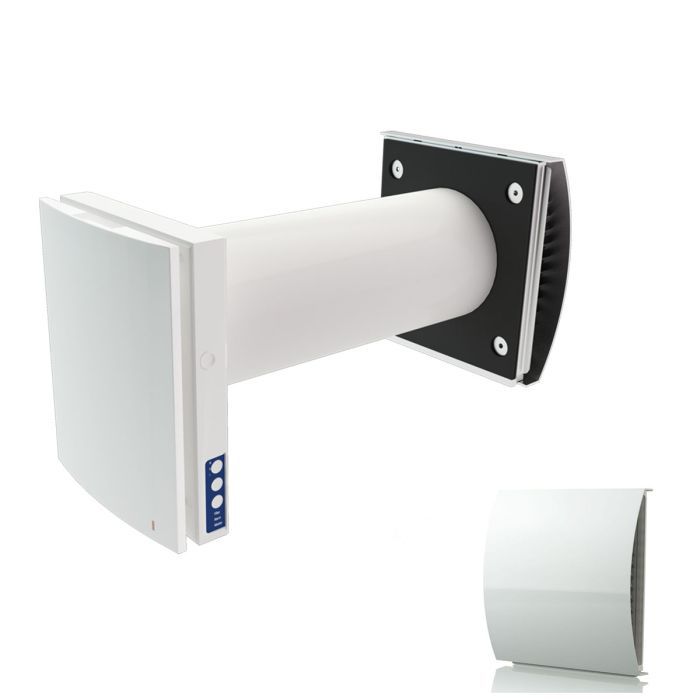 Blauberg Midi-Air Decentralised Heat Recovery Ventilator Smart Wifi Home Automation Controlled Single Room Unit - White - VENTO MIDI-AIR-WHI